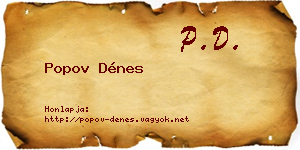 Popov Dénes névjegykártya